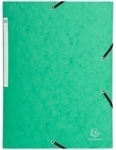 CARPETA de GOMAS y SOLAPAS EXACOMPTA SCOTTEN MAXI CARTON GOFRADO A4 con ETIQUETA VERDE