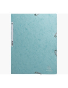 CARPETA de GOMAS y SOLAPAS EXACOMPTA SKANDI CARTULINA A4 400g con ETIQUETA AZUL HIELO