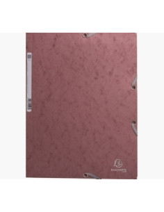 CARPETA de GOMAS y SOLAPAS EXACOMPTA SKANDI CARTULINA A4 400g con ETIQUETA ROSA VIEJO