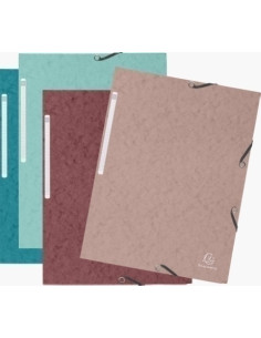 CARPETA de GOMAS y SOLAPAS EXACOMPTA SKANDI CARTULINA A4 400g con ETIQUETA SURTIDO 4 col