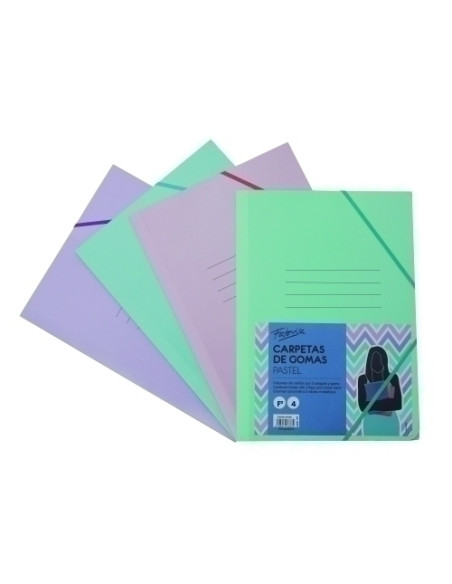 CARPETA de GOMAS y SOLAPAS FABRISA CARTON F SURTIDO PASTEL