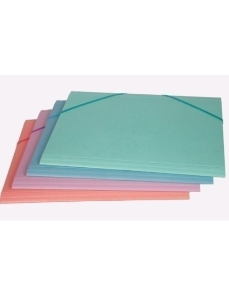 CARPETA de GOMAS y SOLAPAS FABRISA CARTON GOFRADO F VERDE PASTEL