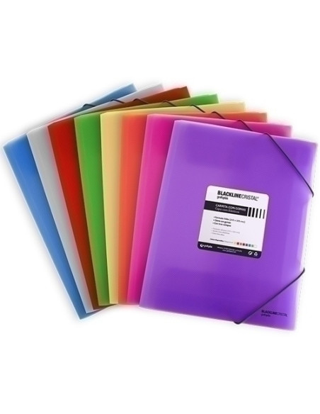 CARPETA de GOMAS y SOLAPAS GRAFOPLAS PP BLACKLINE F AZUL