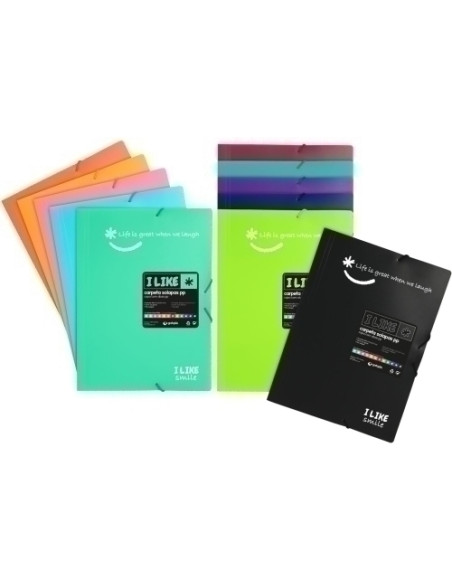 CARPETA de GOMAS y SOLAPAS GRAFOPLAS PP LIKE 2 F MANDARINA