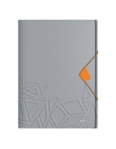 CARPETA de GOMAS y SOLAPAS LEITZ URBAN CHIC PP A4 GRIS