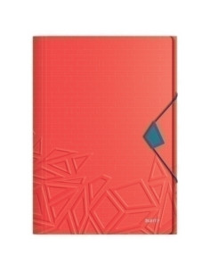 CARPETA de GOMAS y SOLAPAS LEITZ URBAN CHIC PP A4 ROJO