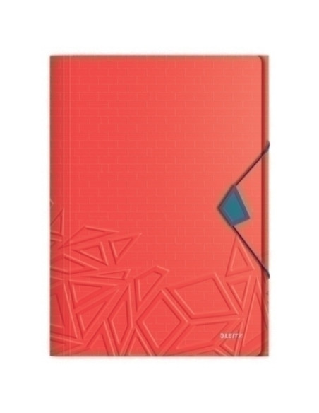 CARPETA de GOMAS y SOLAPAS LEITZ URBAN CHIC PP A4 ROJO