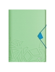 CARPETA de GOMAS y SOLAPAS LEITZ URBAN CHIC PP A4 VERDE