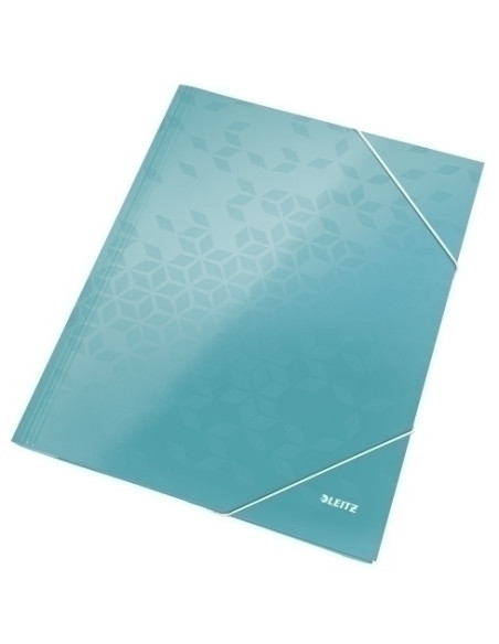 CARPETA de GOMAS y SOLAPAS LEITZ WOW CARTON PLASTIFICADO A4 TURQUESA