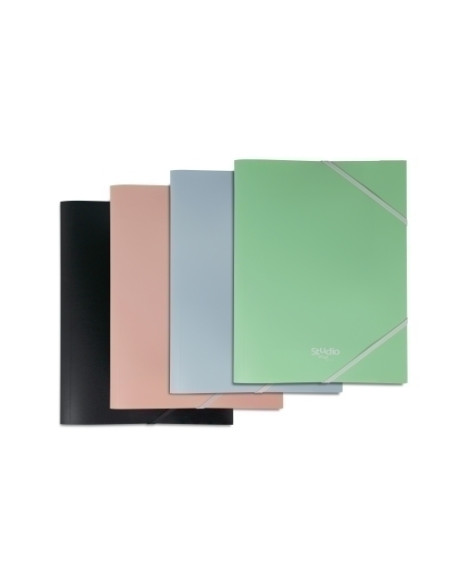 CARPETA de GOMAS y SOLAPAS PARDO PASTEL PP OPACO F AZUL