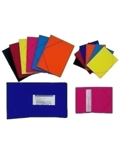 CARPETA de GOMAS y SOLAPAS SARO PVC F 9 colores surtidos