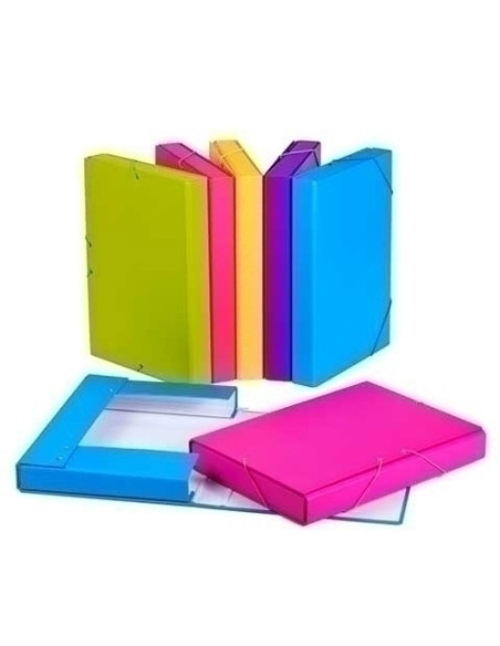 CARPETA de PROYECTOS CARCHIVO CARTON FORRADO FASHION F GOMAS 4 cm VIOLETA