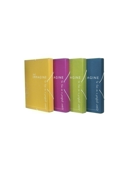 CARPETA de PROYECTOS CARCHIVO IMMAGINE CARTON RECICLADO A4 GOMAS  4 cm FUCSIA