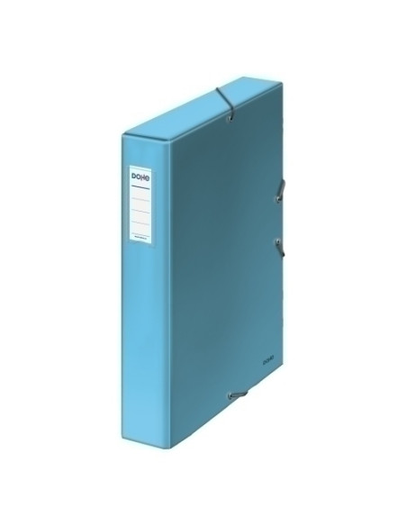 CARPETA de PROYECTOS DOHE CARTON A4 GOMAS 5 cm  CON ETIQUETA AZUL CLARO