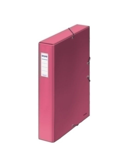 CARPETA de PROYECTOS DOHE CARTON A4 GOMAS 5 cm CON ETIQUETA ROSA