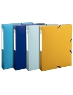 CARPETA de PROYECTOS EXACOMPTA BEE BLUE PP A4 GOMAS  4 cm SURTIDO 4 col