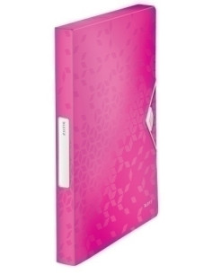 CARPETA de PROYECTOS LEITZ WOW PP A4 GOMAS 3 cm FUCSIA METALIZADO