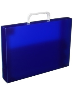 CARTERA MALETIN CON ASA 2 BROCHES CARCHIVO PP 4 CMS AZUL