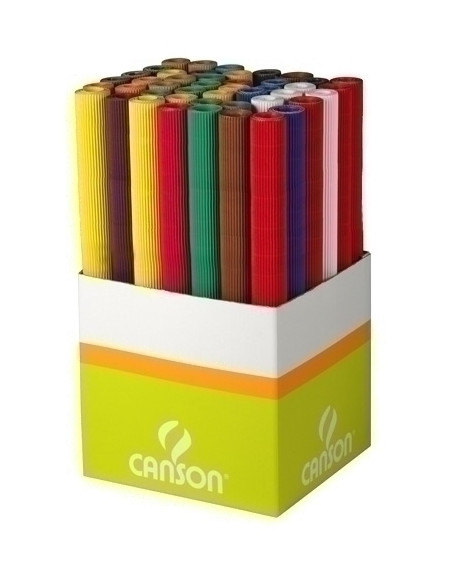 CARTON ONDULADO CANSON 300g ROLLO 05x07m EXPOSITOR de 45 9 colores