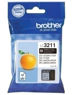 CARTUCHO INKJET BROTHER LC-3211BK NEGRO DCP-J572J772J774MFC-J890J895 200 PAG