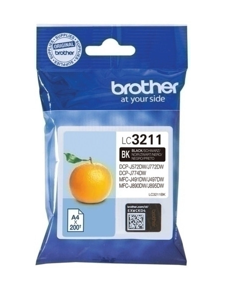 CARTUCHO INKJET BROTHER LC-3211BK NEGRO DCP-J572J772J774MFC-J890J895 200 PAG