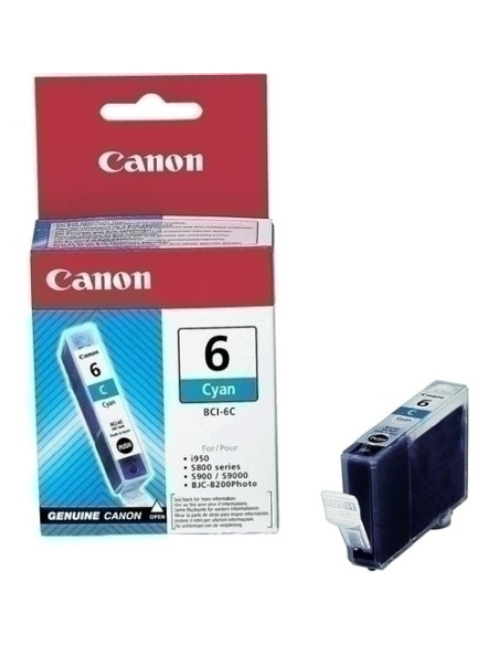 CARTUCHO INKJET CANON BCI-6C BJ-S800S820S900 i99099XX PIXMA IP4000iP5000iP6000iP8500MP750MP760MP781 CIAN 280 PÁG 4706A002