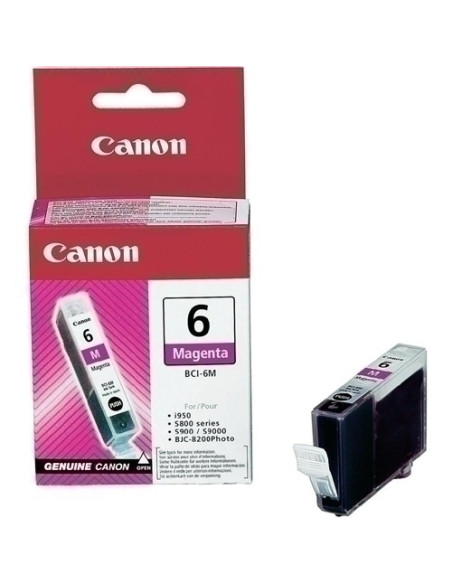 CARTUCHO INKJET CANON BCI-6M BJ-S800S820S900 i99099XX PIXMA IP4000iP5000iP6000iP8500MP750MP760MP783 MAGENTA 280 PÁG 4707A002