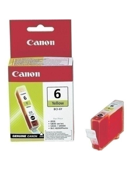 CARTUCHO INKJET CANON BCI-6Y BJ-S800S820S900 i99099XX PIXMA IP4000iP5000iP6000iP8500MP750MP760MP788 AMARILLO 280 PÁG 4708A002