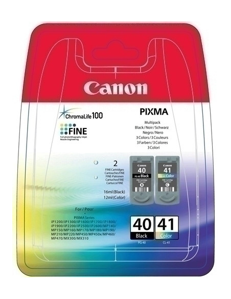 CARTUCHO INKJET CANON PG40 - CL41 MULTIPACK IP1200130016002200 0615B043AA