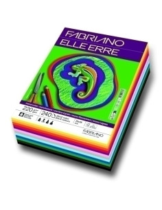 CARTULINA 25X35 FABRIANO 220g LISORUGOSO COLORES SURTIDOS MAXIPACK 240