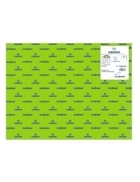 CARTULINA FLUOR 50x65 cm IRIS 250g VERDE PAQUETE de 25