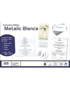 CARTULINA METALIZADA 32x45 cm YOSAN  285g BLANCO IRIDISCENTE