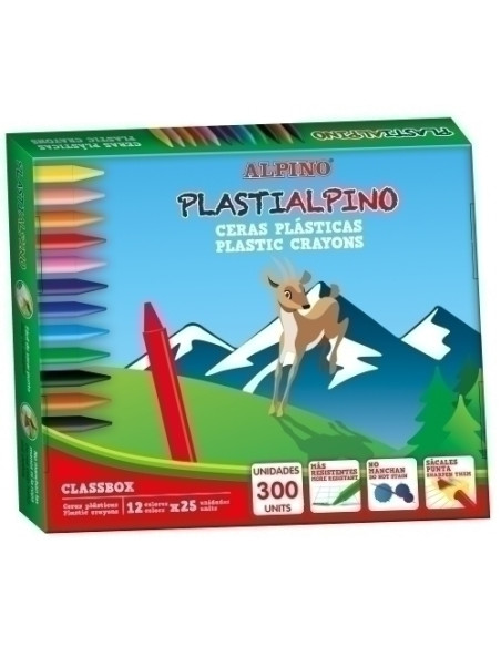 CERAS ALPINO PLASTIALPINO ECONOMY PACK CAJA DE 300 25x 12 colores