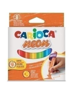 CERAS CARIOCA PLASTICERA JUMBO TRIANGULAR NEON BLISTER de 12