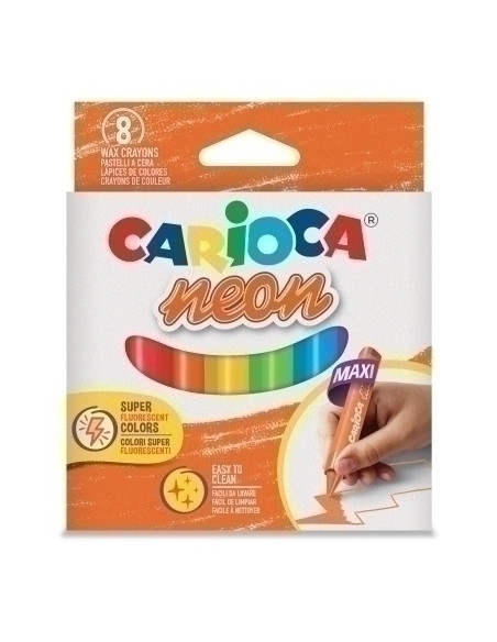 CERAS CARIOCA PLASTICERA JUMBO TRIANGULAR NEON BLISTER de 12