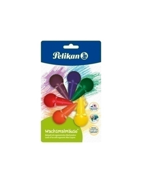 CERAS PELIKAN FORMA RATON COLORES BASICOS BLISTER DE 6 803328