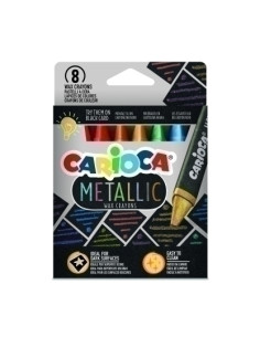 CERAS de COLORES CARIOCA METALLIC MAXI TRIANGULAR CAJA de 8