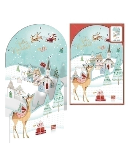 CHRISTMAS DOHE ESCENAS DESPLEGABLES 115x170 ALDEA NAVIDEÑA