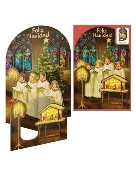 CHRISTMAS DOHE ESCENAS DESPLEGABLES 115x170 CANTANDO A LA NAVIDAD
