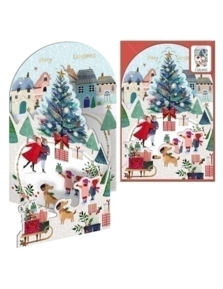 CHRISTMAS DOHE ESCENAS DESPLEGABLES 115x170 PATINANDO