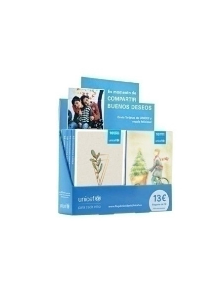CHRISTMAS UNICEF 175x120 SURTIDO EXPOSITOR DE 100 10 estuches de 10 christmas