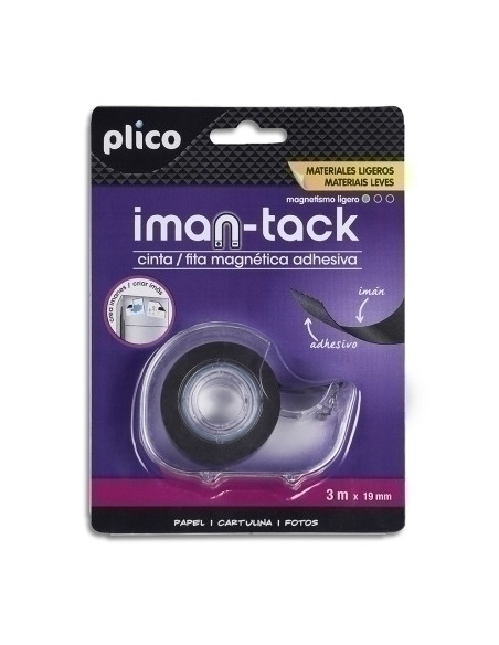 CINTA ADHESIVA PLICO MAGNETICA IMAN-TACK MATERIALES LIGEROS rollo 3m x 19mm