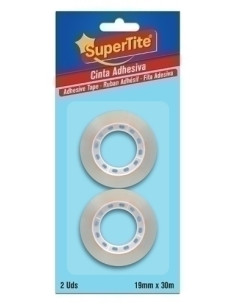 CINTA ADHESIVA SUPERTITE TRANSPARENTE rollo 30x19 BLISTER DE 2