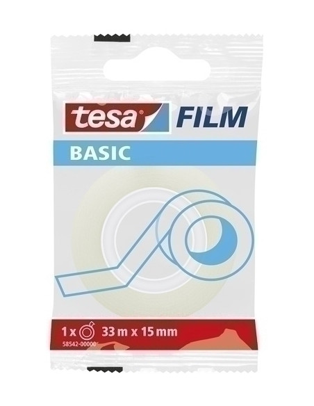 CINTA ADHESIVA TESA BASIC TRANSPARENT rollo 33x15