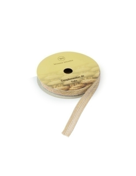 CINTA DE REGALO DE YUTE de 10 mm ROLLO de 3 m NATURAL