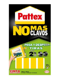 CINTA DOBLE CARA PATTEX NO MAS CLAVOS CINTA PRE CORTE 10 TIRAS removible