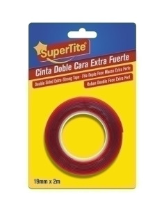 CINTA DOBLE CARA SUPERTITE rollo 2m x 19mm FUERTE