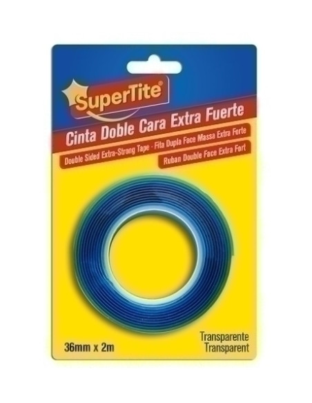 CINTA DOBLE CARA SUPERTITE rollo 2m x 36mm FUERTE