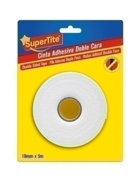CINTA DOBLE CARA SUPERTITE rollo 5m x 18mm