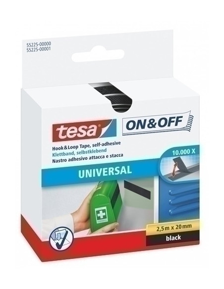 CINTA VELCRO TESA ON&OFF rollo 25x20 NEGRO